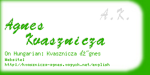 agnes kvasznicza business card